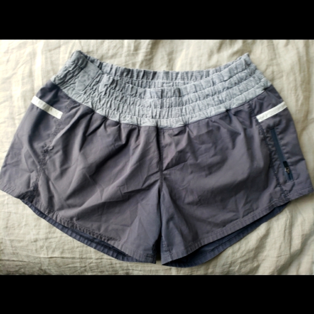 Grey Lululemon shorts with drawstring, size 8